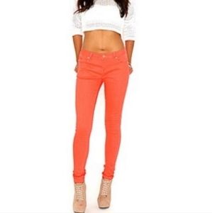 FADE TO BLUE SUPER SKINNY ORANGE JEANS SIZE 29 NWT